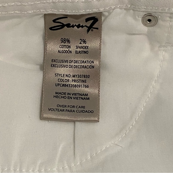 SEVEN 7 Womens White Denim 5 Pocket Shorts Size 8 - Picture 4 of 12